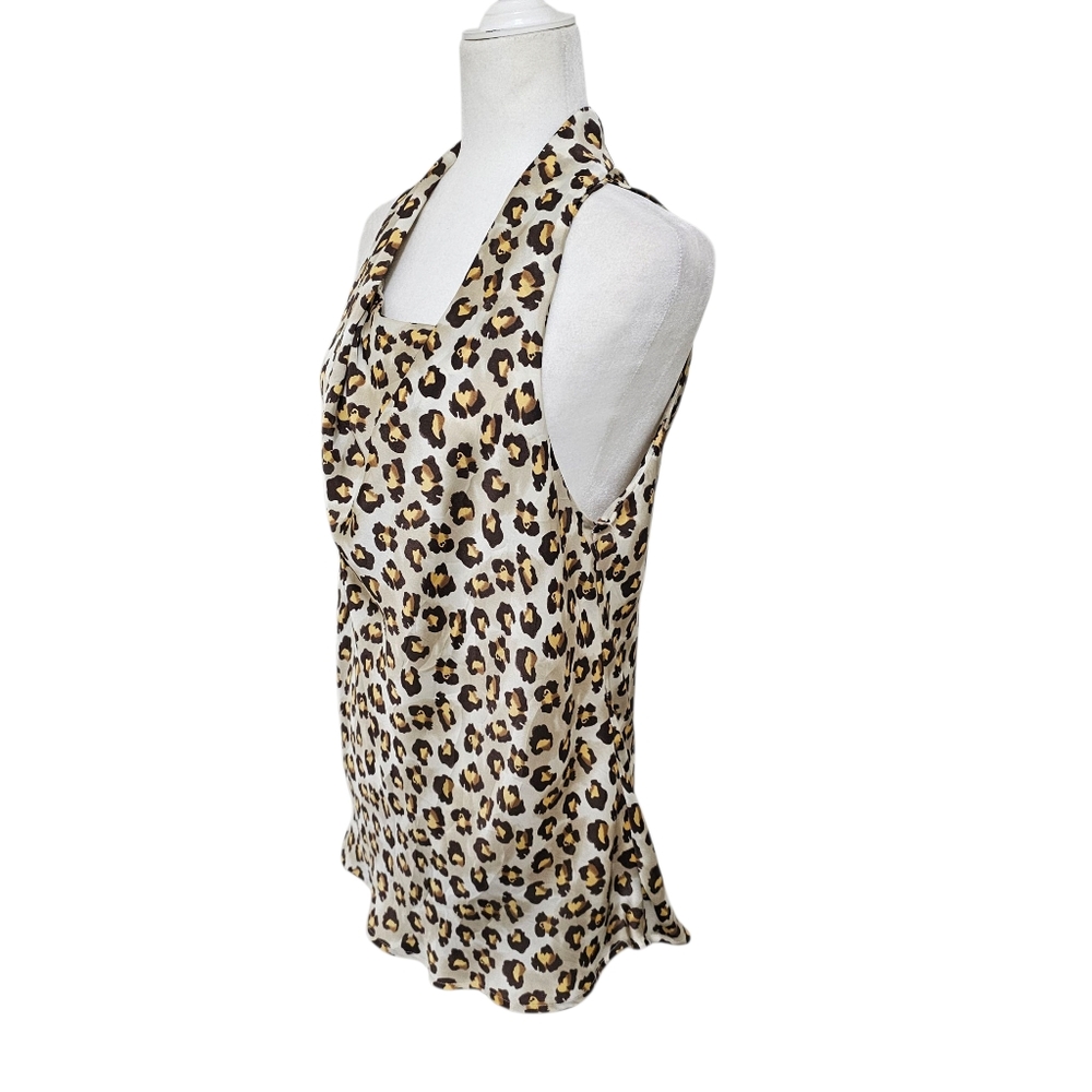Adiva Leopard Print Sleeveless Silky Top Womens XL - Picture 5 of 11